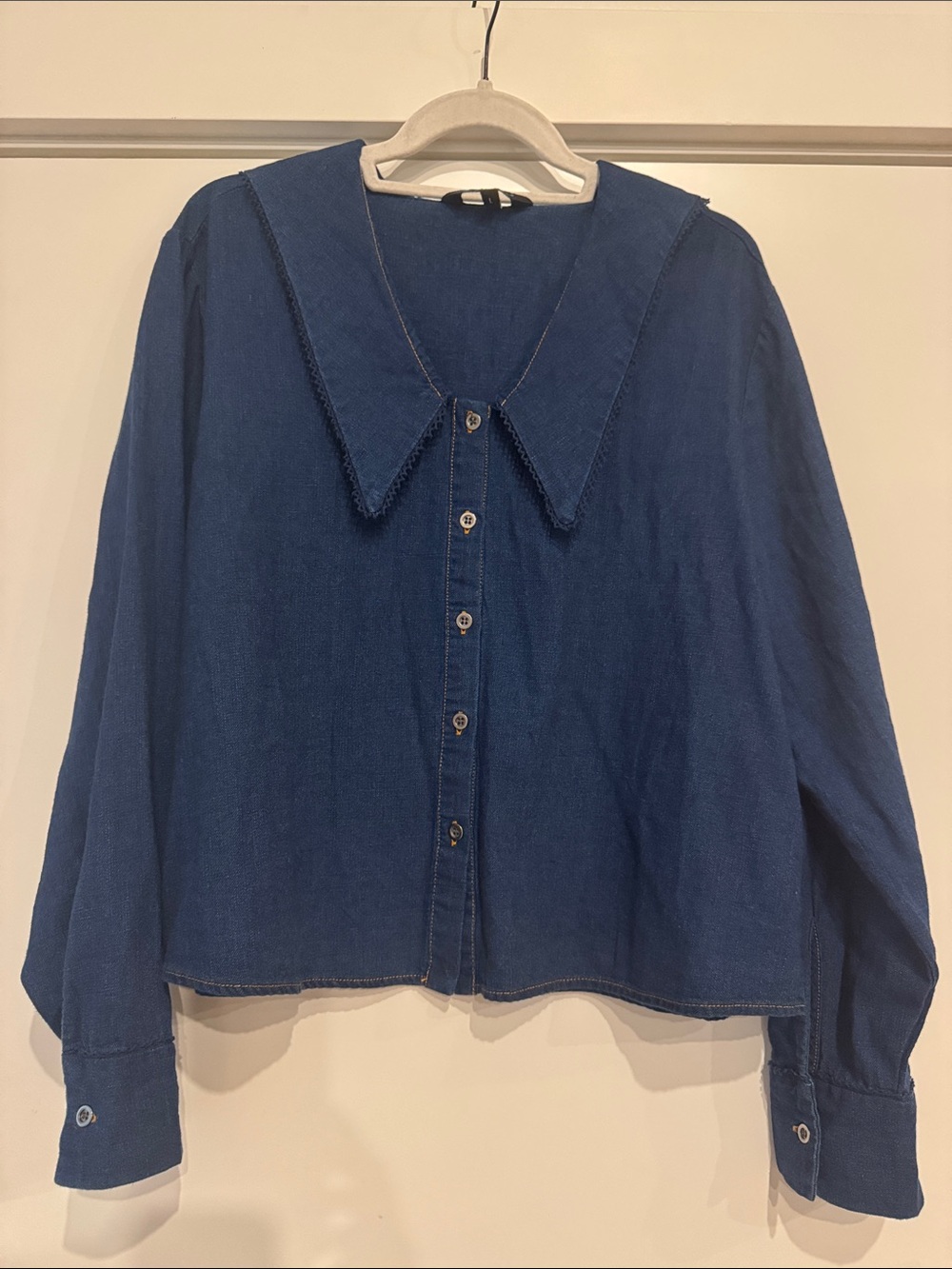 Velvet Heart Denim Blouse Size L